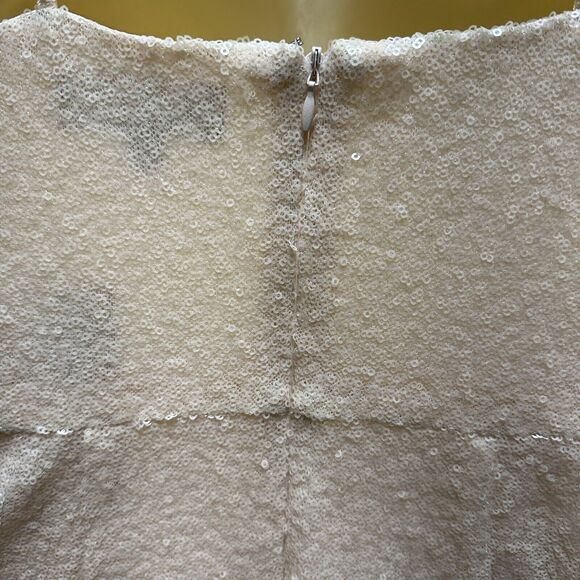 Lulu’s Start the Night Off Pink Cream Sequin Cowl Neck Bodycon Mini Dress S NWT - Picture 6 of 14